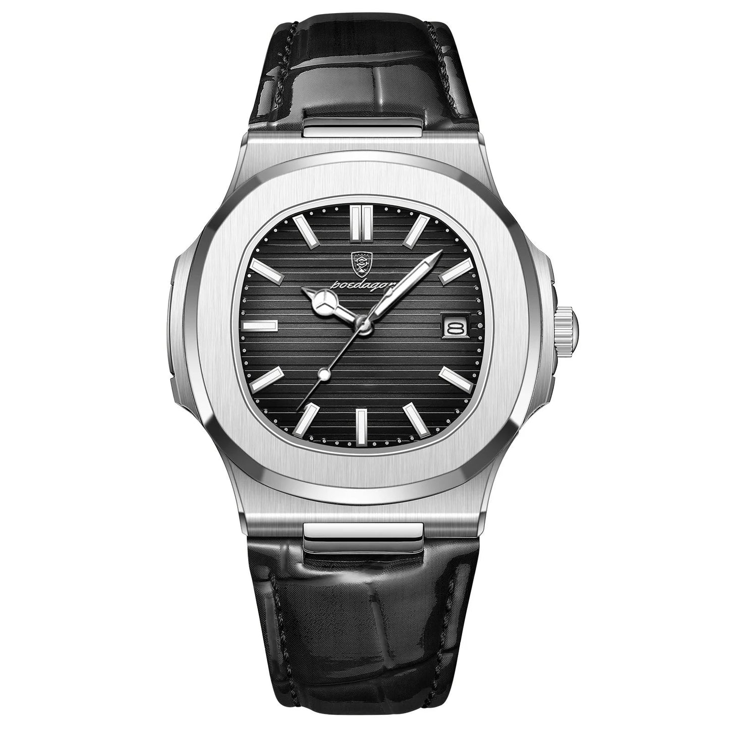 Luxury Men Wristwatch Waterproof Leather Sports Square Men Watch