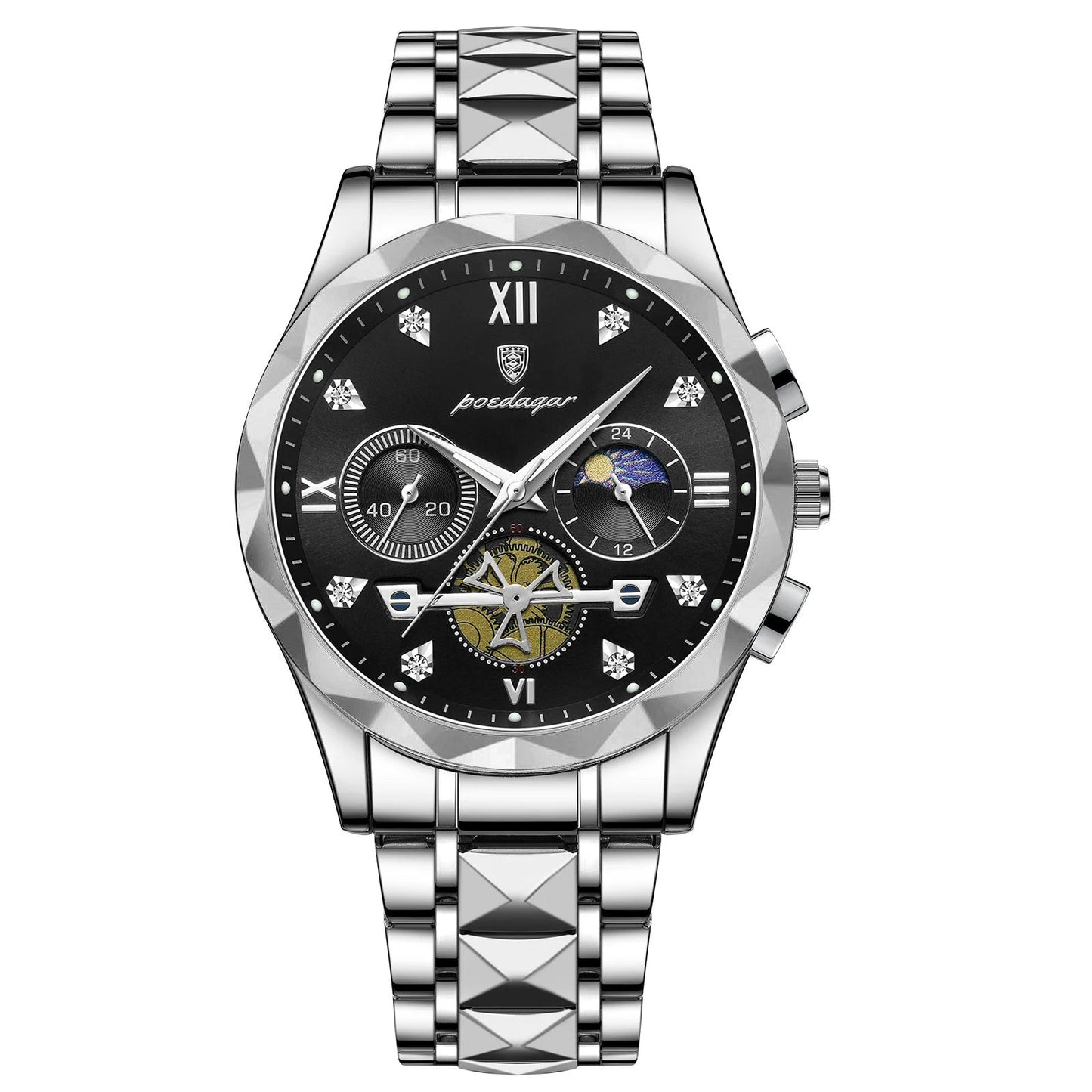 Luxury Man Wristwatch Waterproof Luminous Stainless Steel