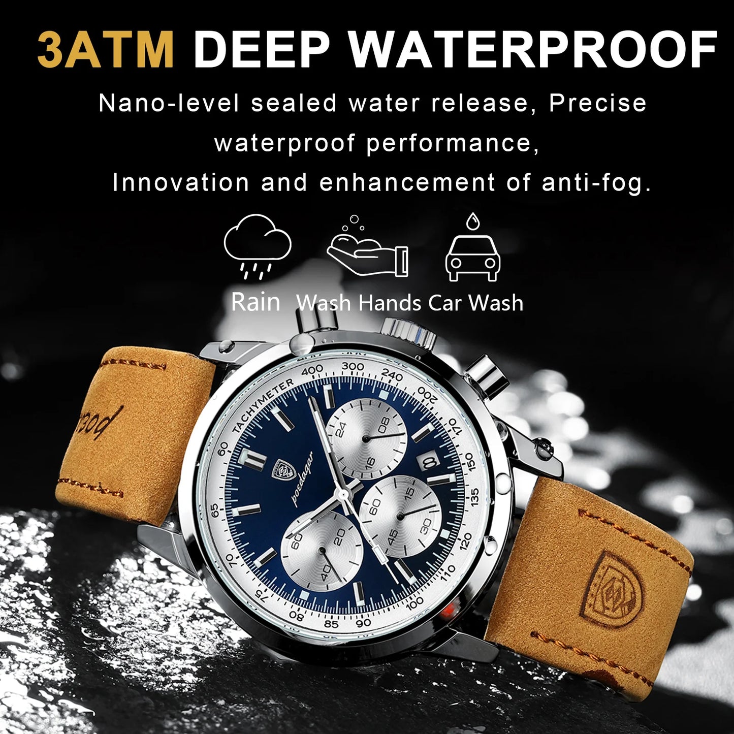 Luxury Man Watch High Quality Waterproof Leather Men Quartz Watches