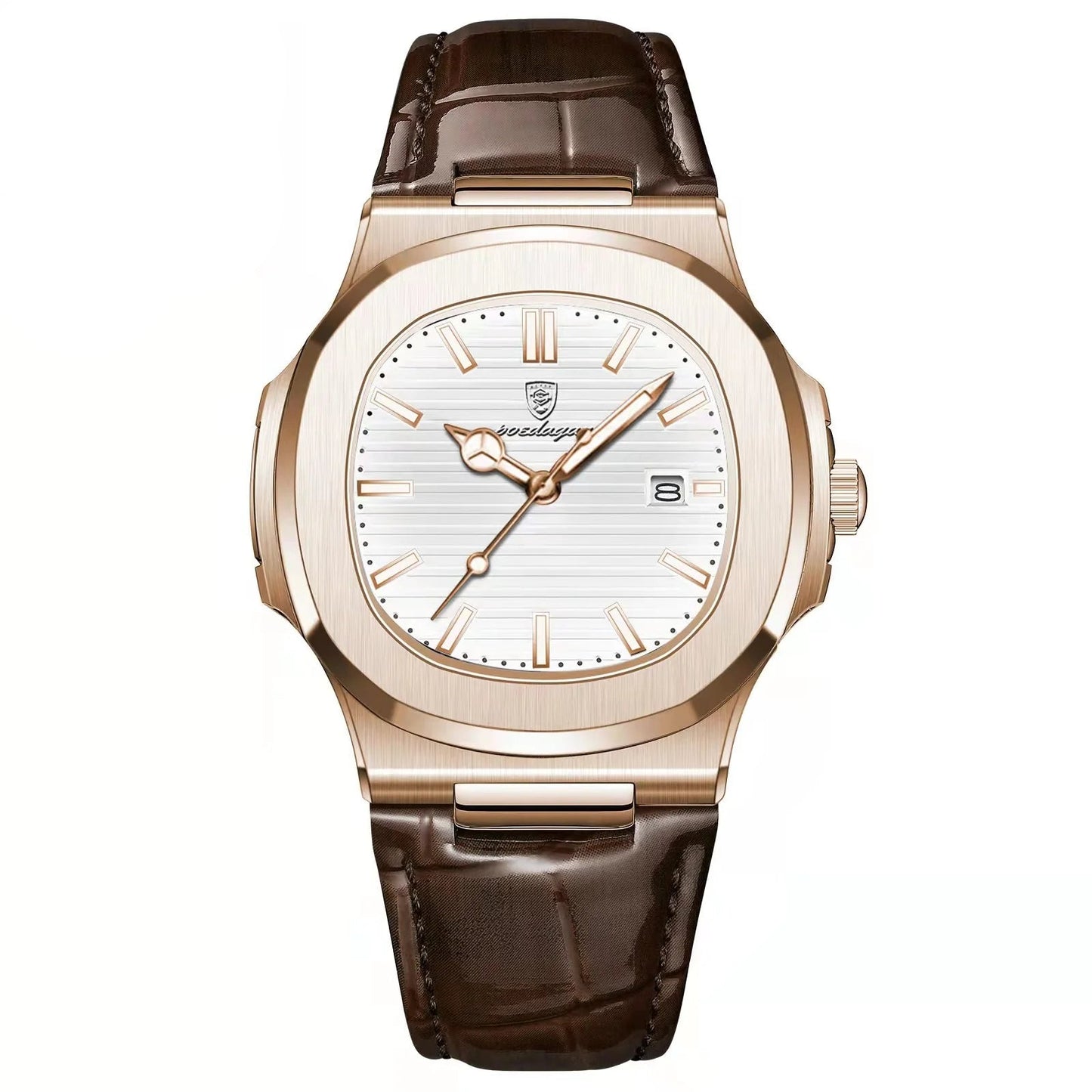 Luxury Men Wristwatch Waterproof Leather Sports Square Men Watch