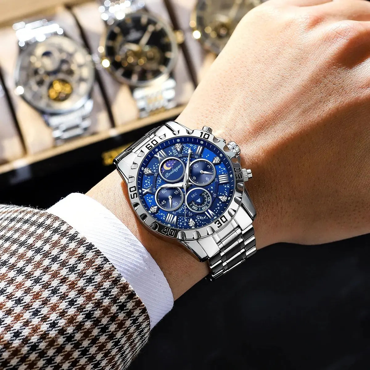 Luxury Watch for Man Quartz Sports Men Watch Waterproof Stainless Steel