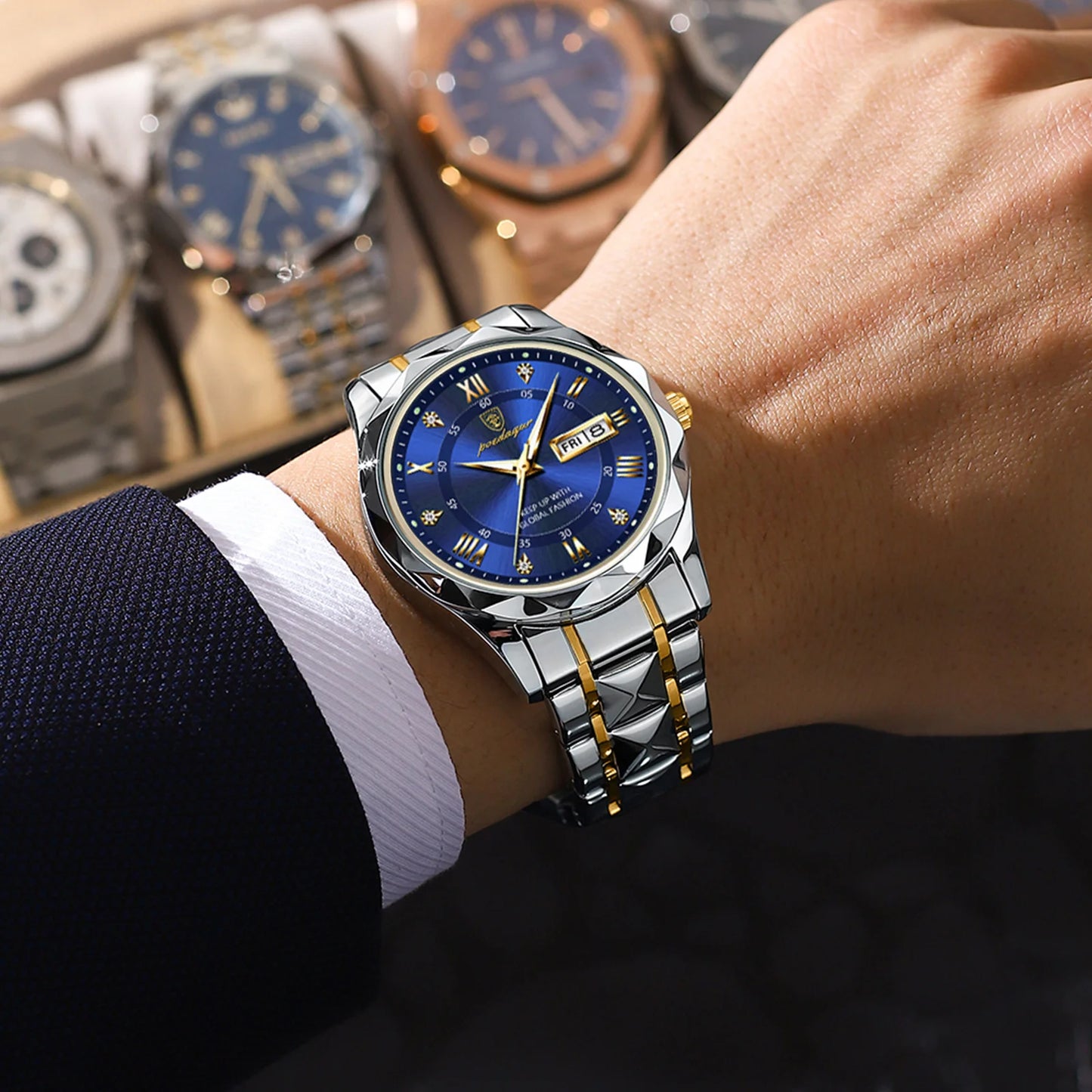 Luxury Man Wristwatch Waterproof Rust resistant Stainless Steel