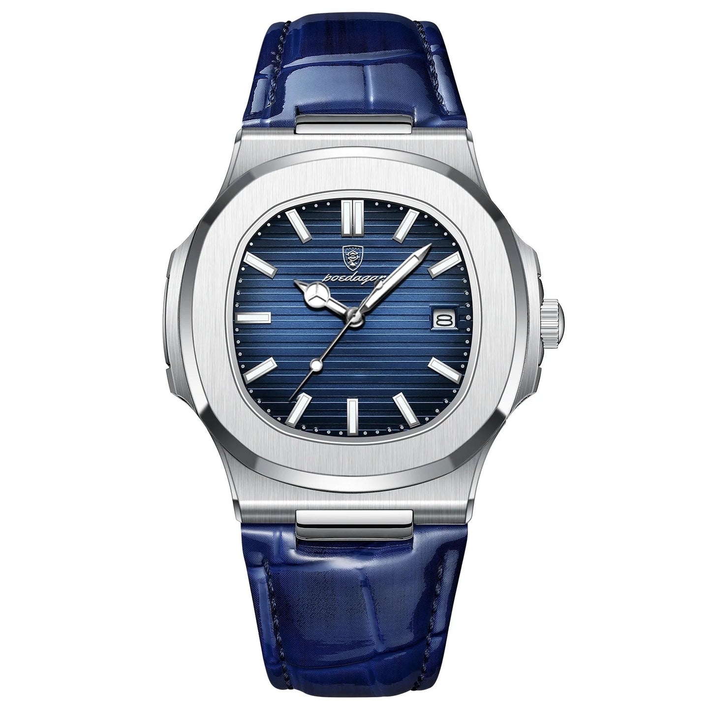 Luxury Men Wristwatch Waterproof Leather Sports Square Men Watch