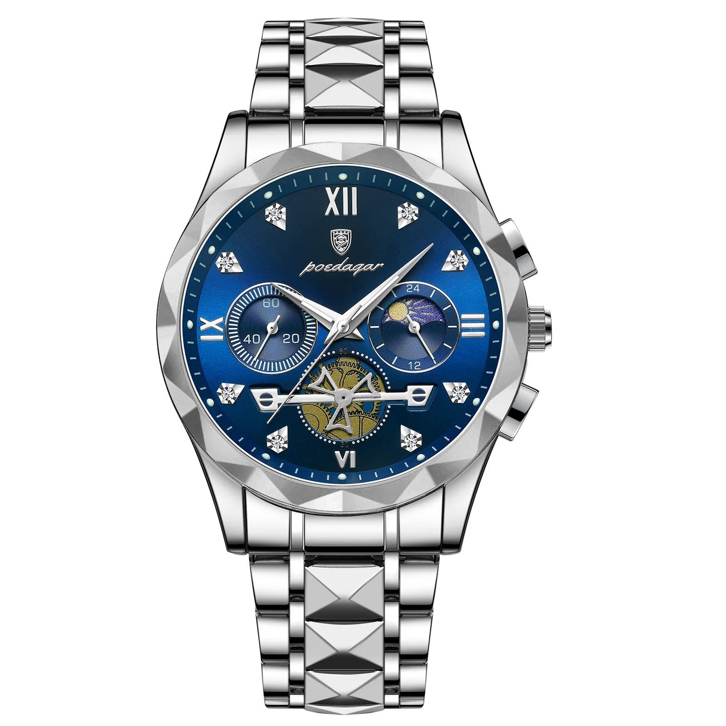 Luxury Man Wristwatch Waterproof Luminous Stainless Steel