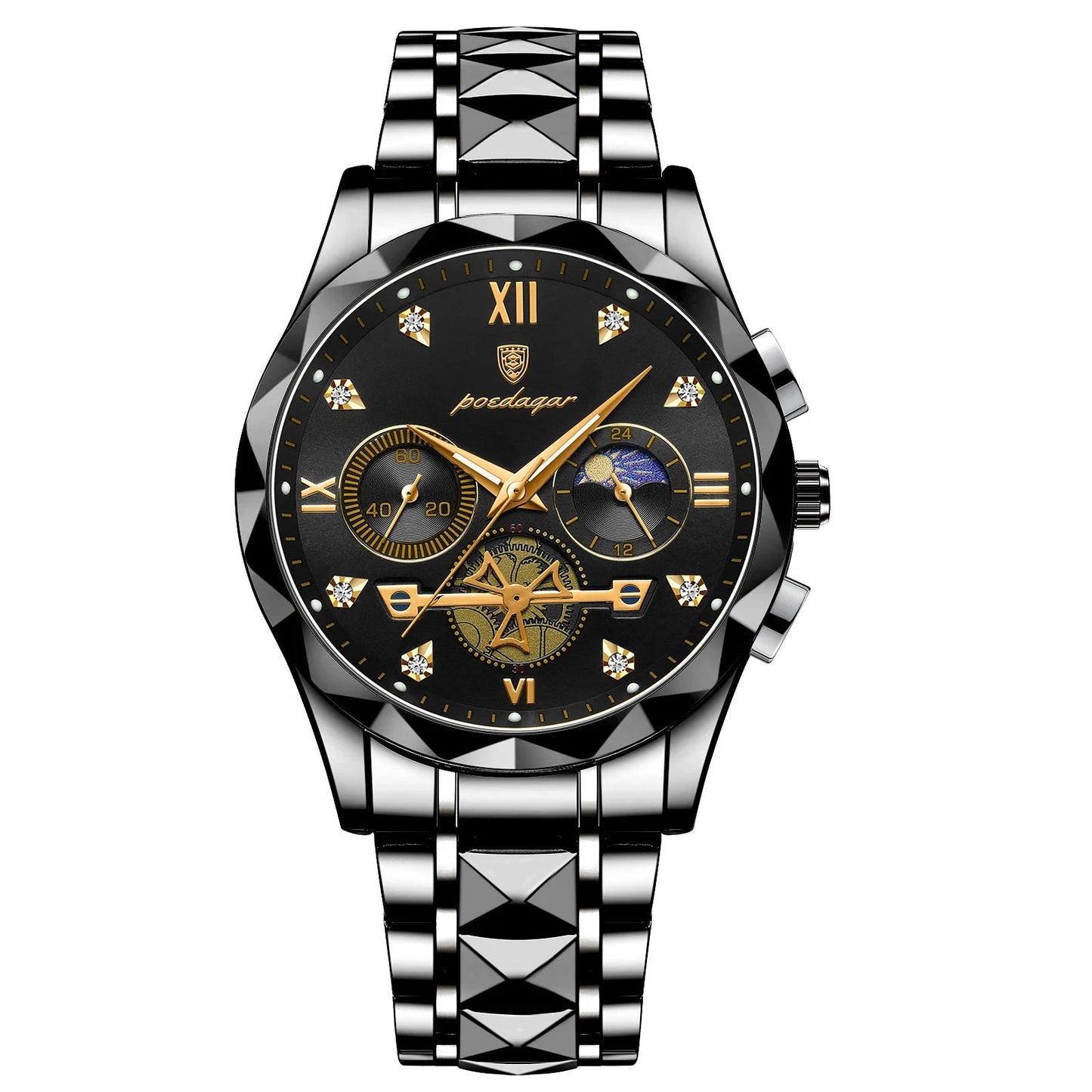 Luxury Man Wristwatch Waterproof Luminous Stainless Steel
