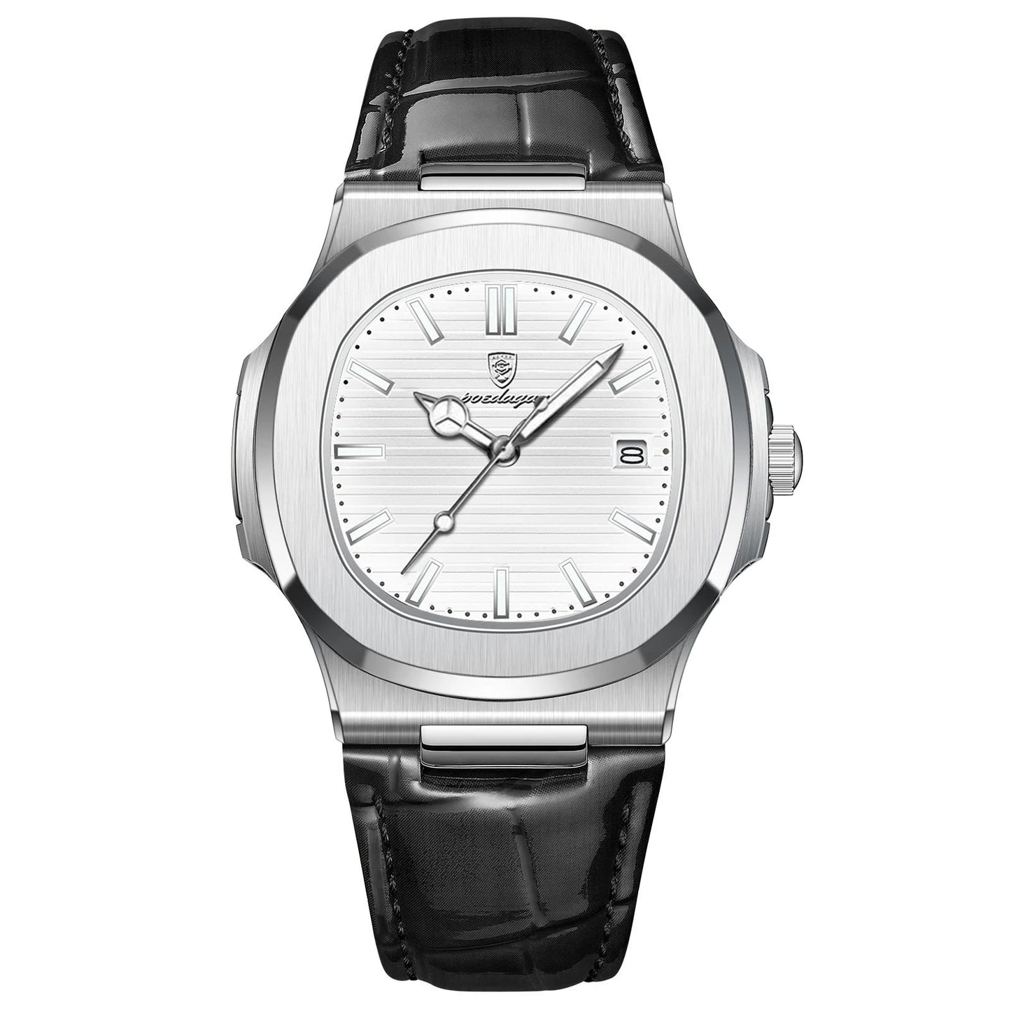 Luxury Men Wristwatch Waterproof Leather Sports Square Men Watch