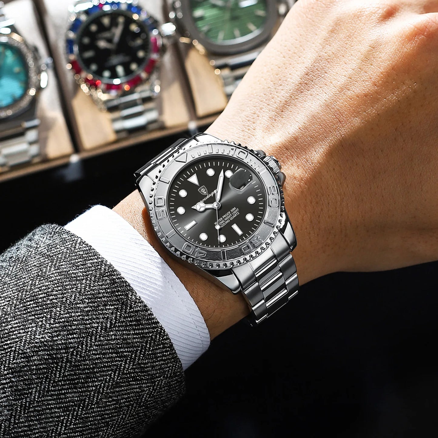 Luxury Men Watch Business Quartz Waterproof Stainless Steel