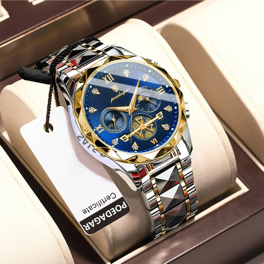 Luxury Man Wristwatch Waterproof Luminous Stainless Steel