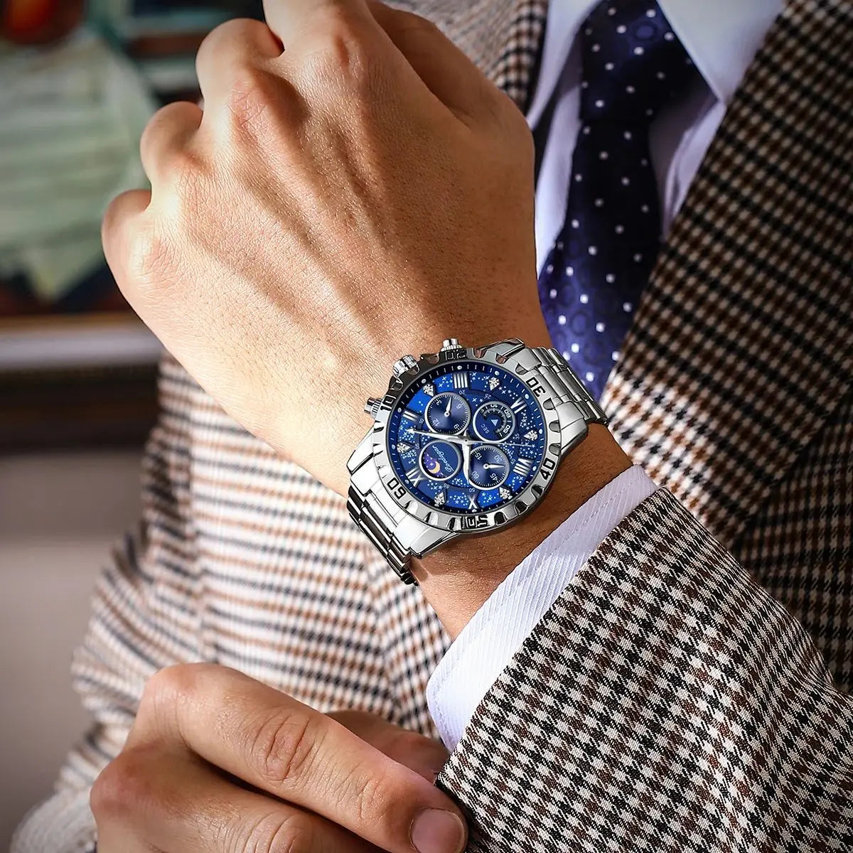 Luxury Watch for Man Quartz Sports Men Watch Waterproof Stainless Steel