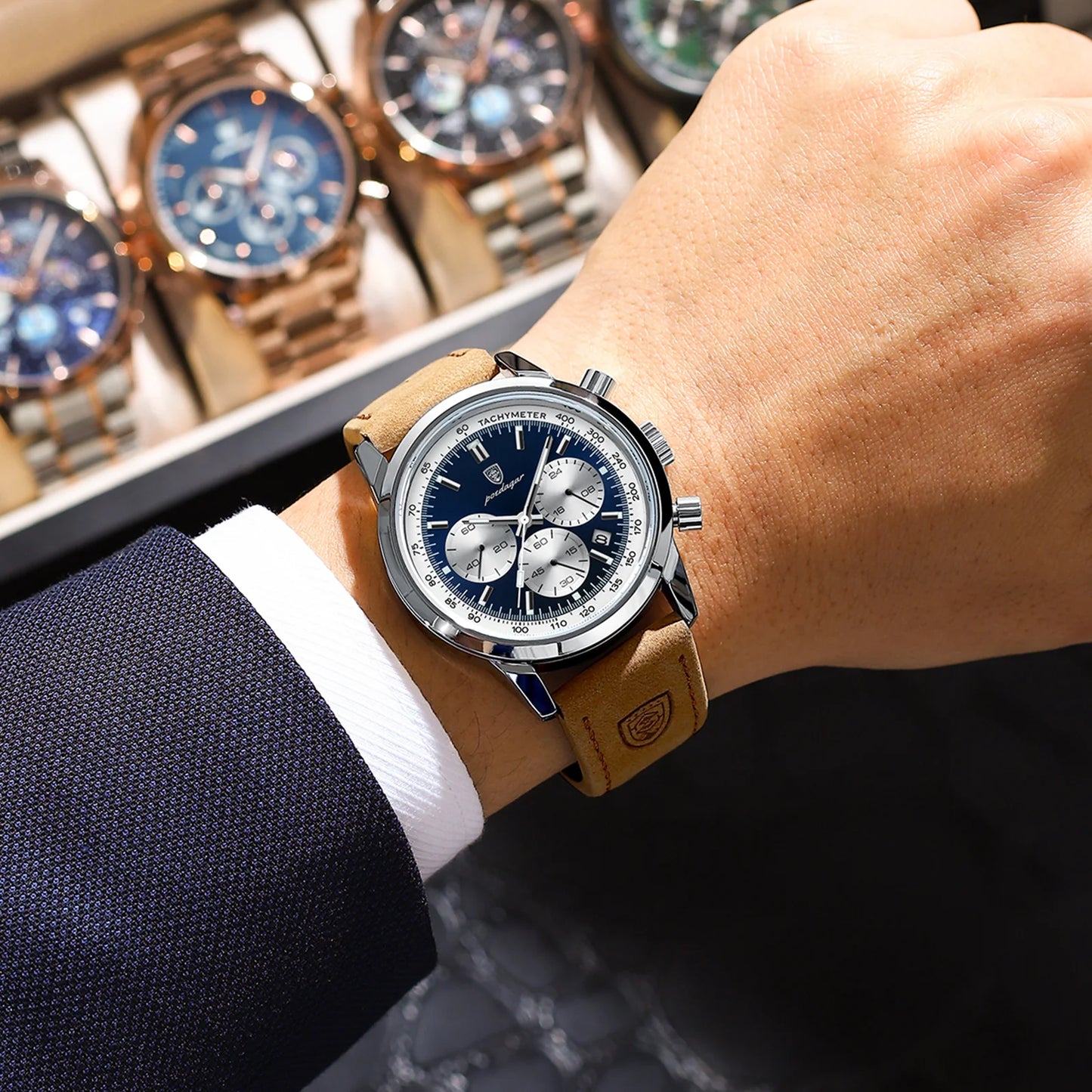 Luxury Man Watch High Quality Waterproof Leather Men Quartz Watches