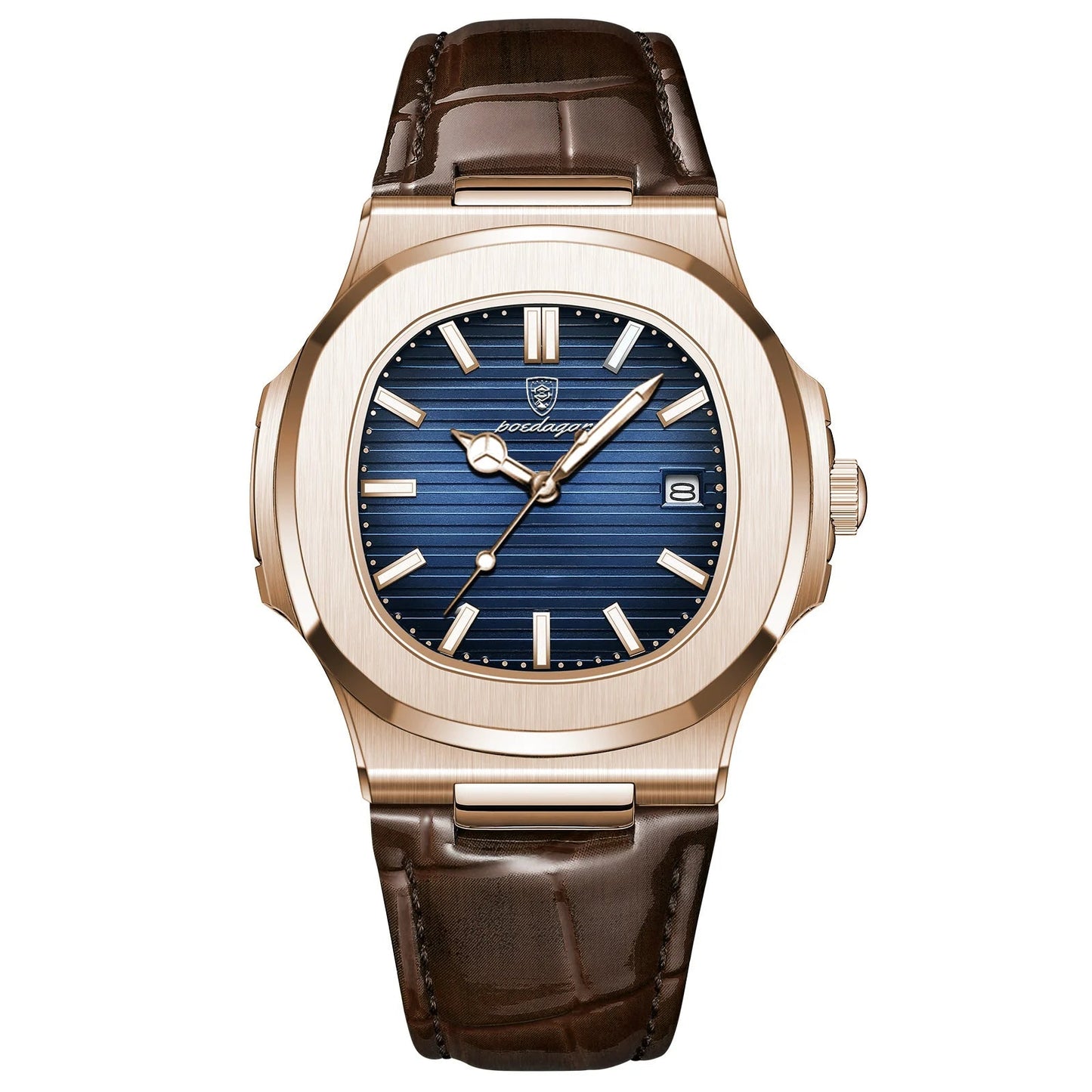 Luxury Men Wristwatch Waterproof Leather Sports Square Men Watch