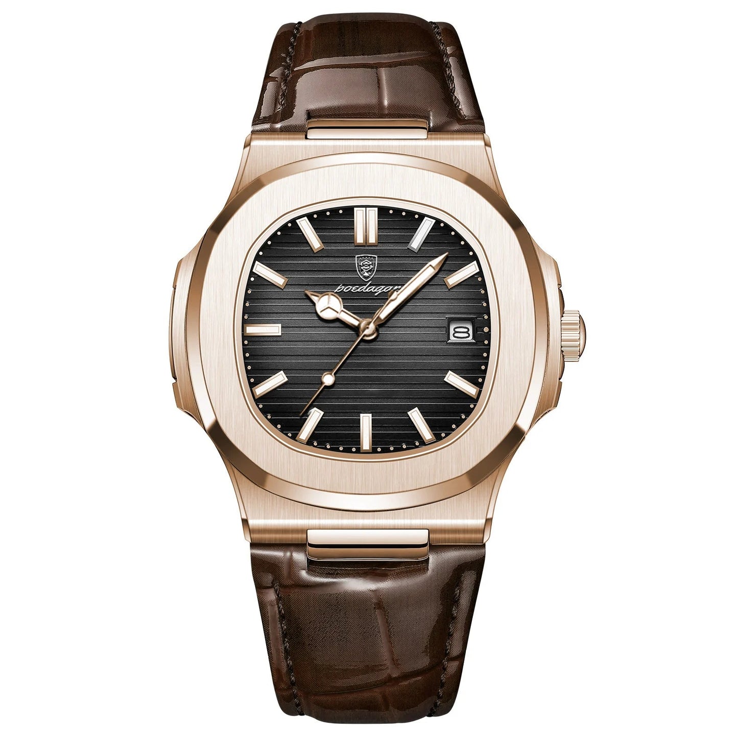 Luxury Men Wristwatch Waterproof Leather Sports Square Men Watch